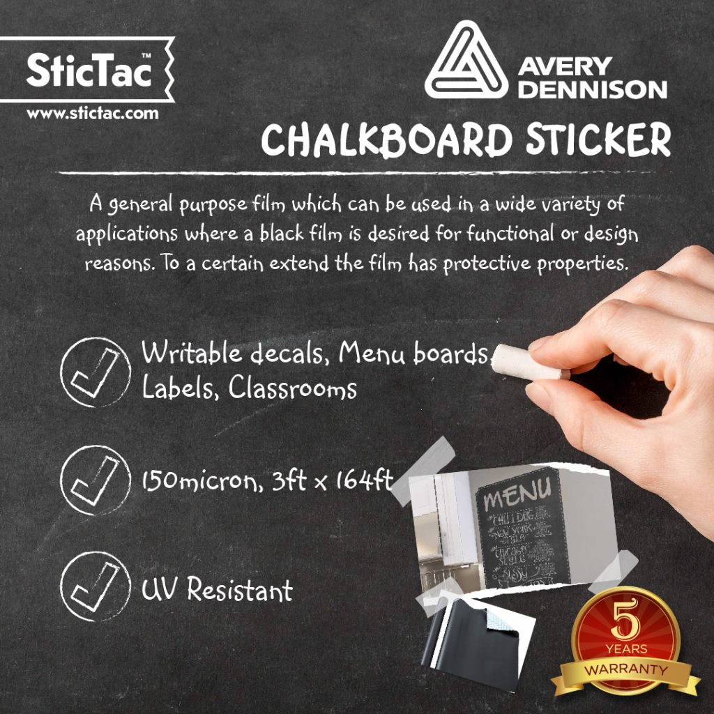 Avery Dennison Chalkboard Sticker - SticTac | Digital Printing Media ...